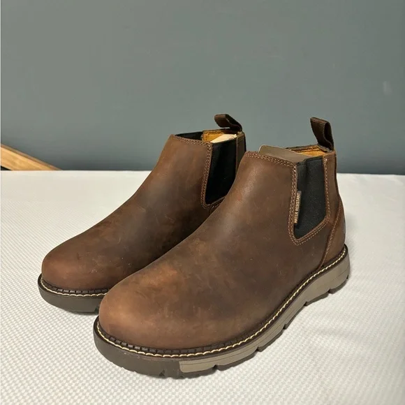 NEW CARHARTT MILLBROOK WATER RESISTANT 4" SOFT TOE ROMEO WEDGE BOOT SIZE: 8.5